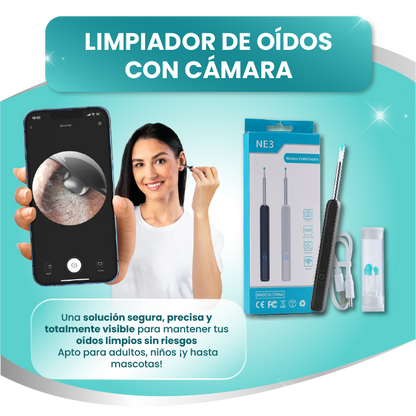 Limpiador de oído con cámara