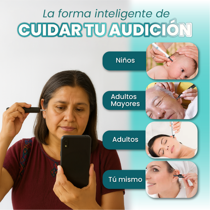 Limpiador de oído con cámara