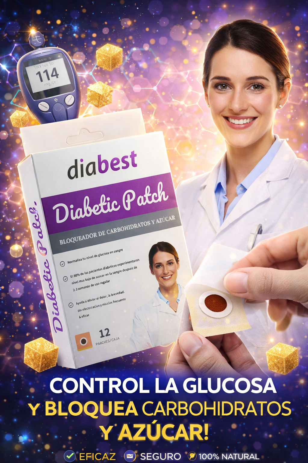 PARCHE PARA DIABETES CAJA POR 12