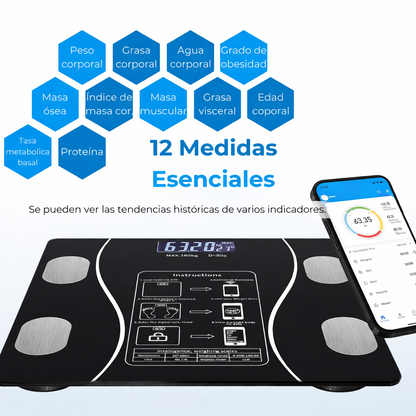 Báscula Inteligente Digital con Análisis Corporal