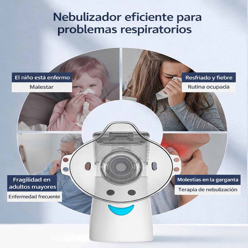 Nebulizador Portátil Silencioso para Adultos y Niños