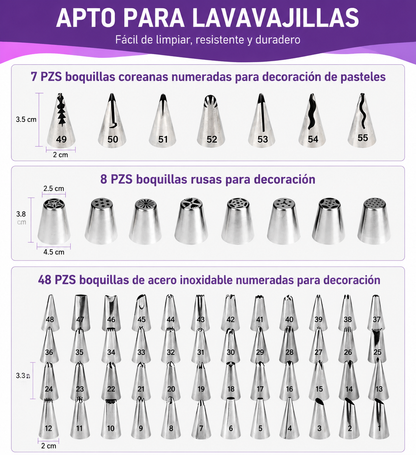 Kit pastelero profesional para el hogar 137 piezas – crea postres y decoraciones increíbles fácilmen