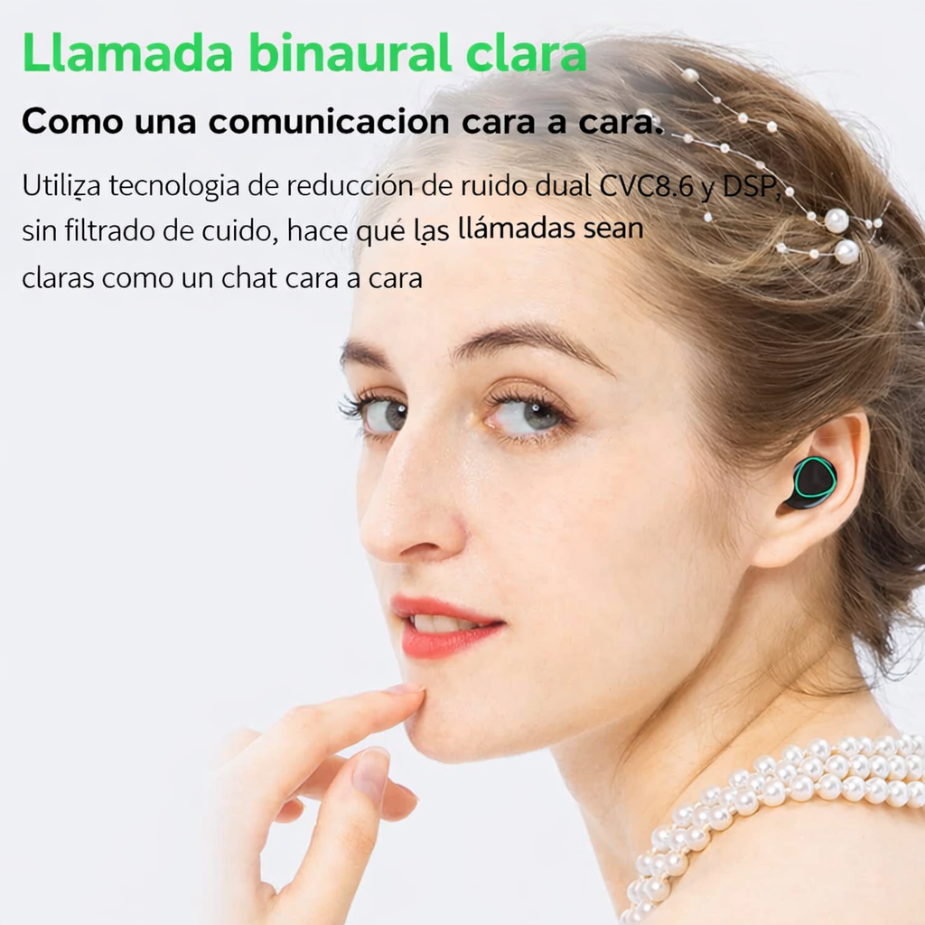 Audífonos inalámbricos M10 – sonido potente con estuche de carga y pantalla LED