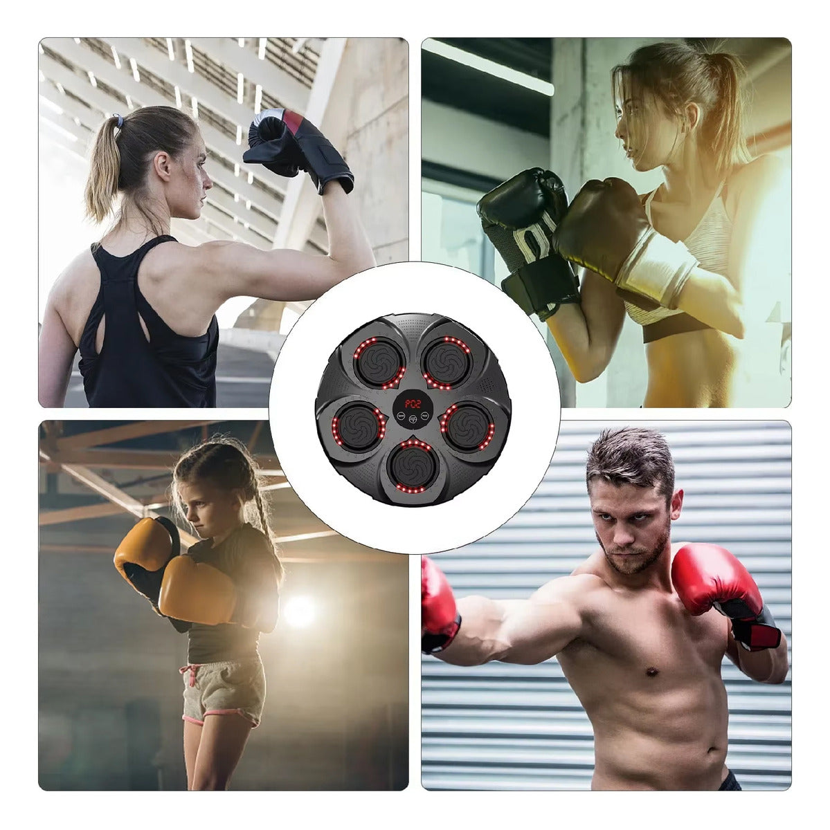 Entrenador de boxeo con luces LED – mejora reflejos y velocidad desde casa