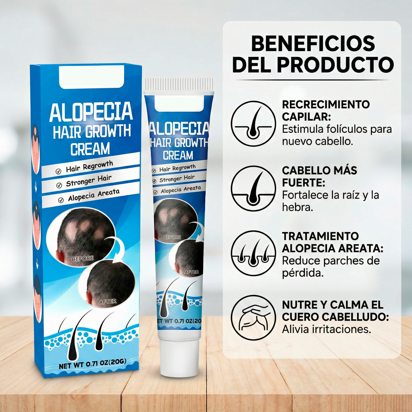 Crema Capilar Anticaída (Tratamiento para la Alopecia)