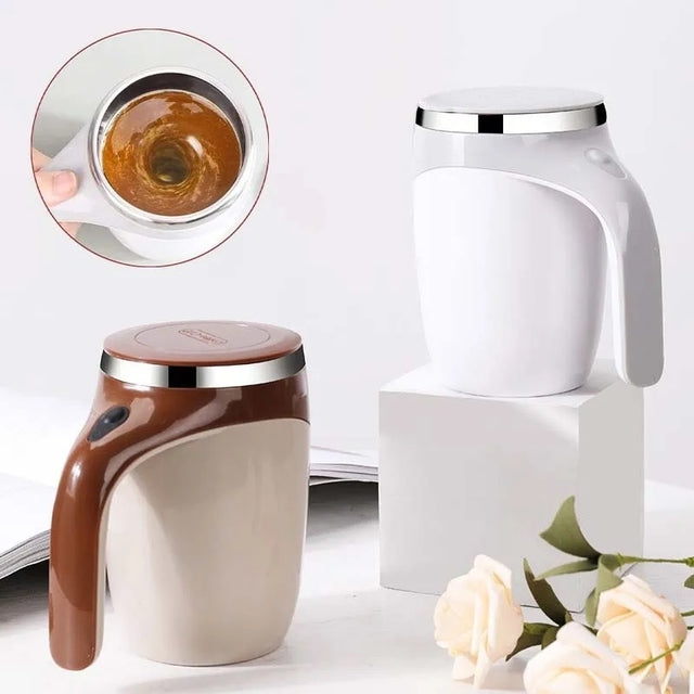 Taza Magnética Automezclable – Mezcla Café, Chocolate o Proteína en Segundos