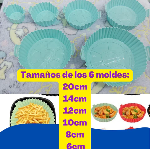 Set X6 Molde Silicona Freidora Air Fryer Reutilizable