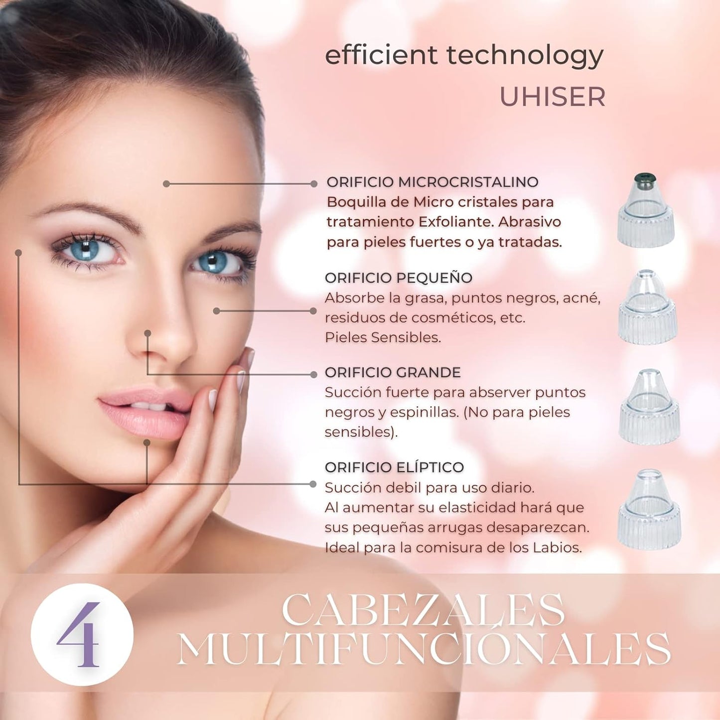 Limpiador facial por succión – elimina puntos negros y limpia profundamente los poros