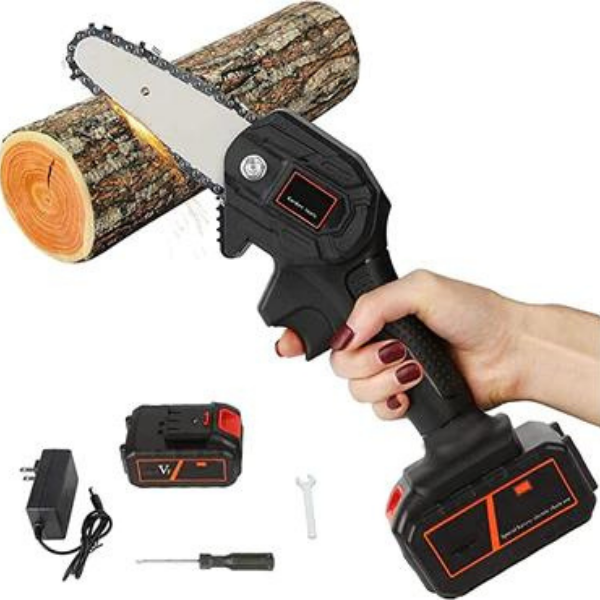 Mini motosierra portátil recargable – corta ramas y madera fácil con una sola mano