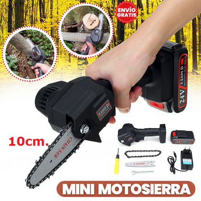 Mini motosierra portátil recargable – corta ramas y madera fácil con una sola mano