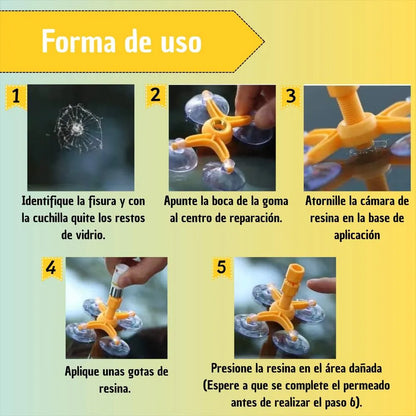 Kit reparador de parabrisas – repara grietas y estrellas fácil desde casa