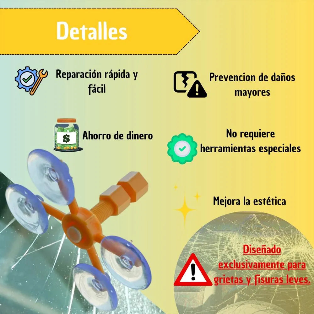 Kit reparador de parabrisas – repara grietas y estrellas fácil desde casa